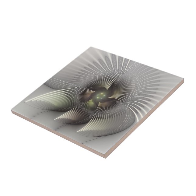 Azulejo Arte fractal de forma 3D abstracta moderna (Lado)