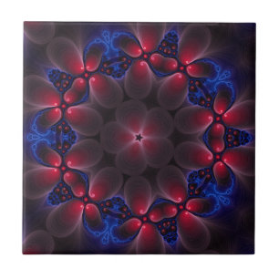 Azulejo Arte fractal digital púrpura genial