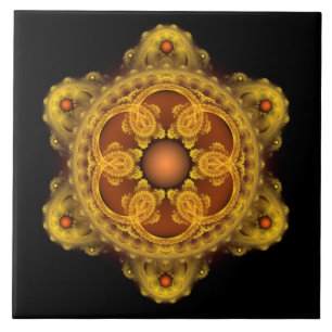 Azulejo arte fractal hada mandala