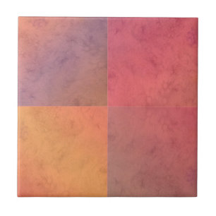 Azulejo Arte geométrico acuarela rojo rosa naranja amarill