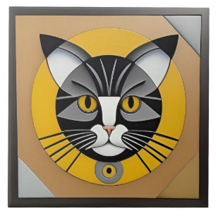 Azulejo Arte geométrico de gato