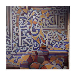Azulejo Arte geométrico de la pared de mosaicos marroquí