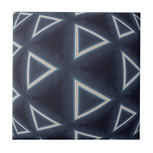 Azulejo Arte geométrico esférico triangular futurista (Frente)