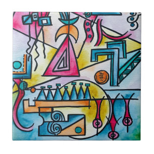 Azulejo Arte Geométrico Moderno de Daydream-Hand Bauhaus