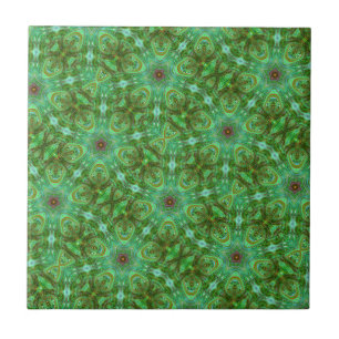 Azulejo Arte geométrico moderno verde pavo real