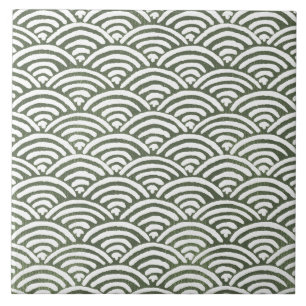 Azulejo Arte geométrico pictórico verde oliva salvia 06