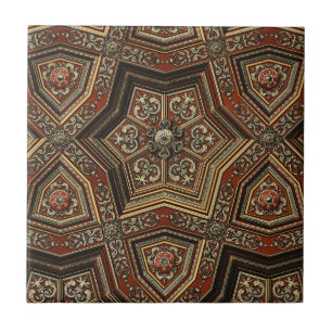 Azulejo Arte geométrico renacentista dorado ornamentado vi