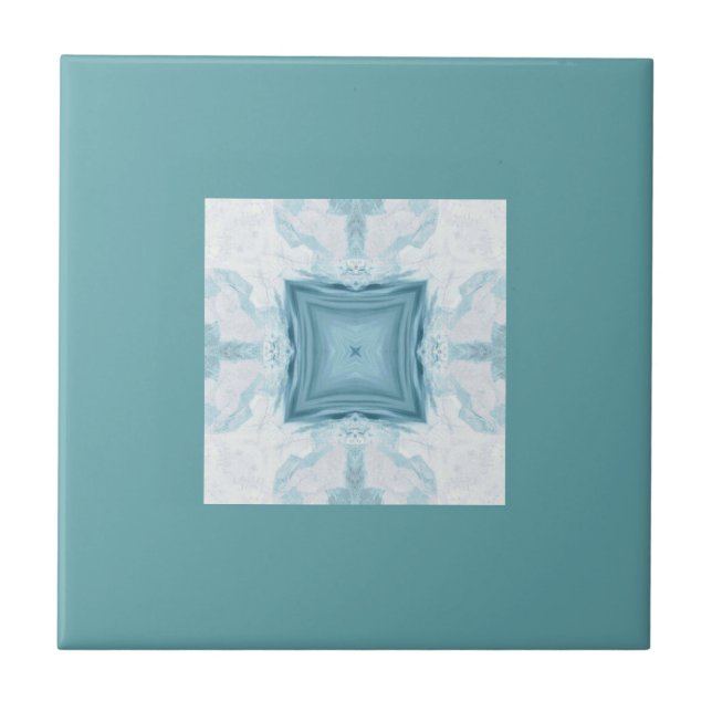 Azulejo Arte geométrico turquesa acuamarino (Frente)
