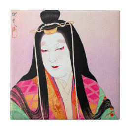 Azulejo Arte hermoso de la señora del actor japonés