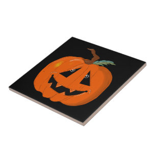 Azulejo Arte Ilustrativo de Jack O Lantern Feliz Halloween