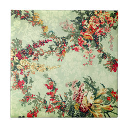 Azulejo Arte industrial floral del siglo XIX