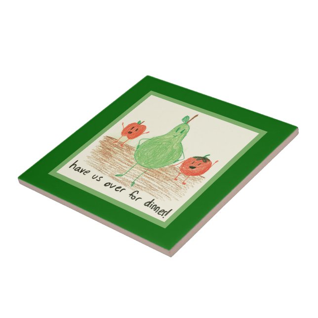 Azulejo Arte infantil, verde (Lado)