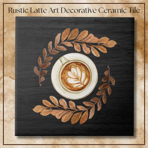 Azulejo Arte Latte Acuarela Negra Rústica Decorativa