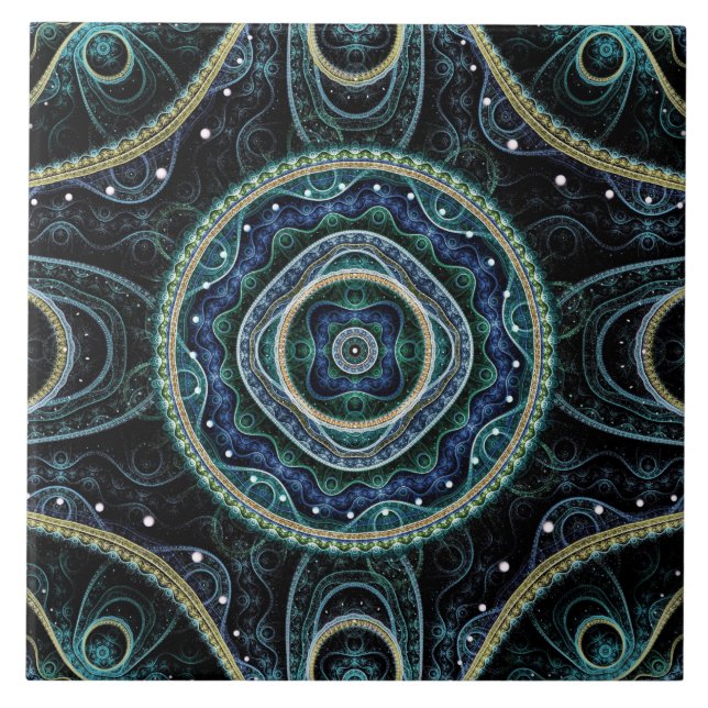 Azulejo Arte místico del Grand Royal Julian Fractal Mandal (Frente)