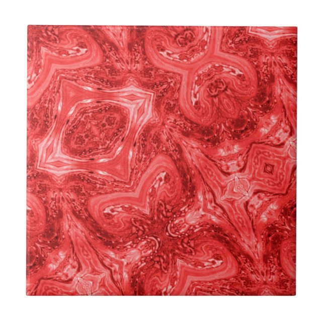 Azulejo Arte moderno abstracto escarlata (Frente)