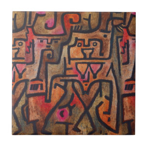 Azulejo Arte moderno expresionista abstracto del bosque de