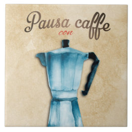 Azulejo Arte Moka Coffee Pot Watercolor