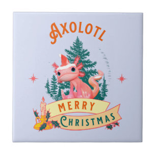 Azulejo Arte Navideño Divertido de Ajolote Adorable