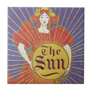 Azulejo Arte Nouveau Antiguo, Periódico New York Sun