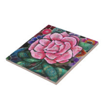 Arte Nouveau Botánico Floral Caprichoso Rosa Rosa