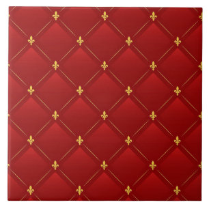 Azulejo Arte Nouveau Rojo y Dorado