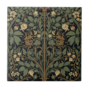 Azulejo Arte Nuevo William Morris Blackthorn Floral
