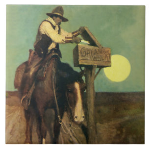 Azulejo Arte occidental de “Entrega Rural” de NC Wyeth