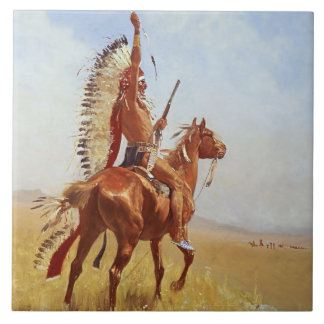 Azulejo Arte Occidental “Defiance” de Frederic Remington