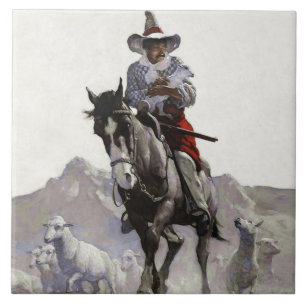 Azulejo Arte Occidental rescatado por NC Wyeth