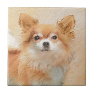 Azulejo Arte original de la pintura de perro de Chihuahua,