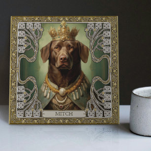 Azulejo Arte personalizable Art Déco del Labrador Regio