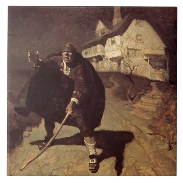 Azulejo Arte pirata “Blind Pew” de NC Wyeth (Frente)