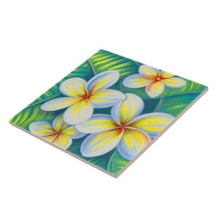 Azulejo Arte plumérico tropical