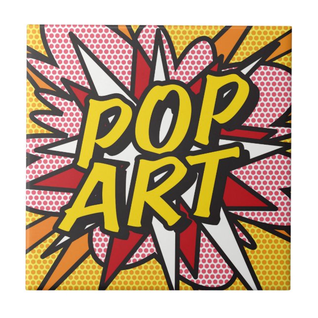 Azulejo ARTE POP Arte divertido retro de cómic (Frente)