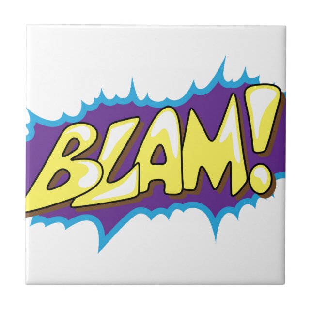Azulejo ¡Arte pop Blam cómico! (Frente)