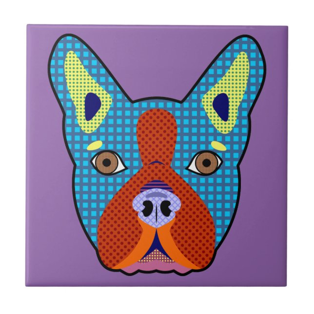 Azulejo Arte pop de Boston Terrier (Frente)