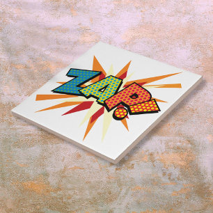Azulejo Arte Pop de Cómic Retro Divertido ZAP