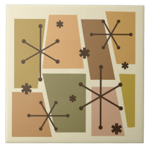 Azulejo Arte pop de la era atómica Brown