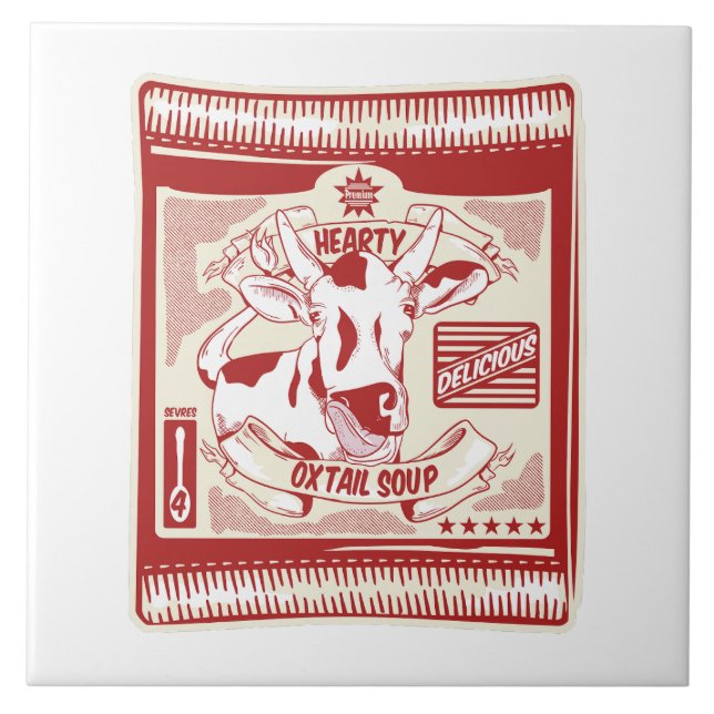 Azulejo Arte pop de sopa de cola de Oxtail (Frente)