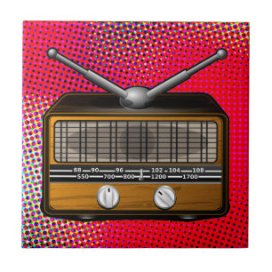 Azulejo Arte pop retro de radio vintage