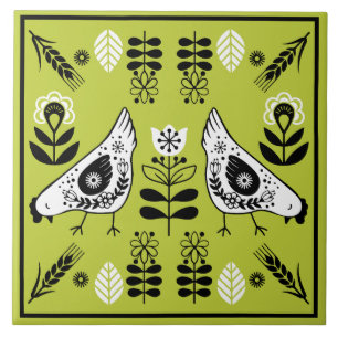 Azulejo Arte popular de Chicken Hen