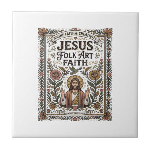 Azulejo Arte popular de Jesús Fe Arte popular cristiano de