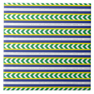 Azulejo Arte popular étnico letón de Latgale verde y azul