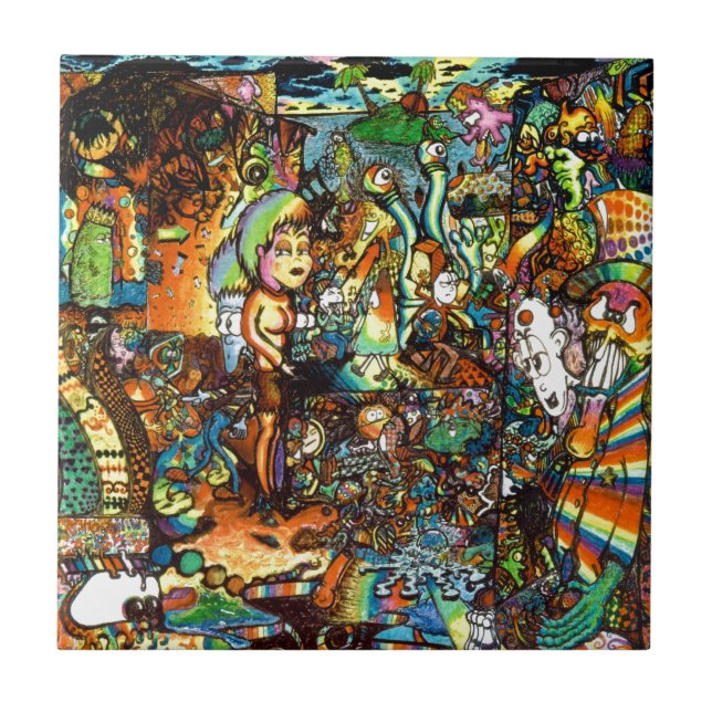 Azulejo Arte psicodélico doblado E (Frente)