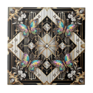 Azulejo Arte Retro Art Déco Nouveau Arcoíris Mariposa