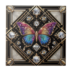 Azulejo Arte Retro Art Déco Nouveau Mariposa Arcoíris