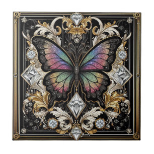 Azulejo Arte Retro Art Déco Nouveau Mariposa Arcoíris