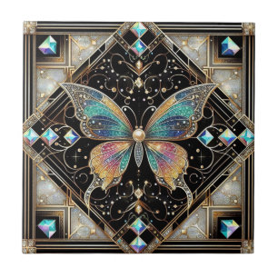 Azulejo Arte Retro Art Déco Nouveau Mariposa Arcoíris