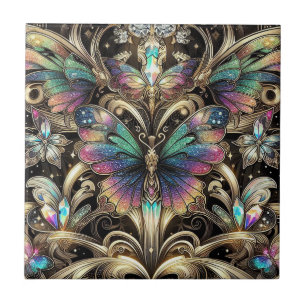 Azulejo Arte Retro Art Déco Nouveau Mariposa Arcoíris
