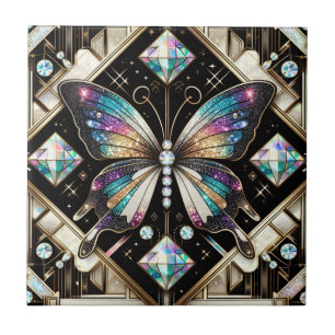 Azulejo Arte Retro Art Déco Nouveau Mariposa Arcoíris